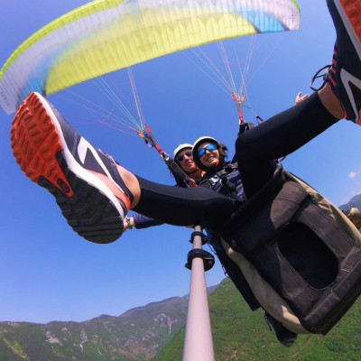 Volo in parapendio biposto al tramonto da Cima Grappa