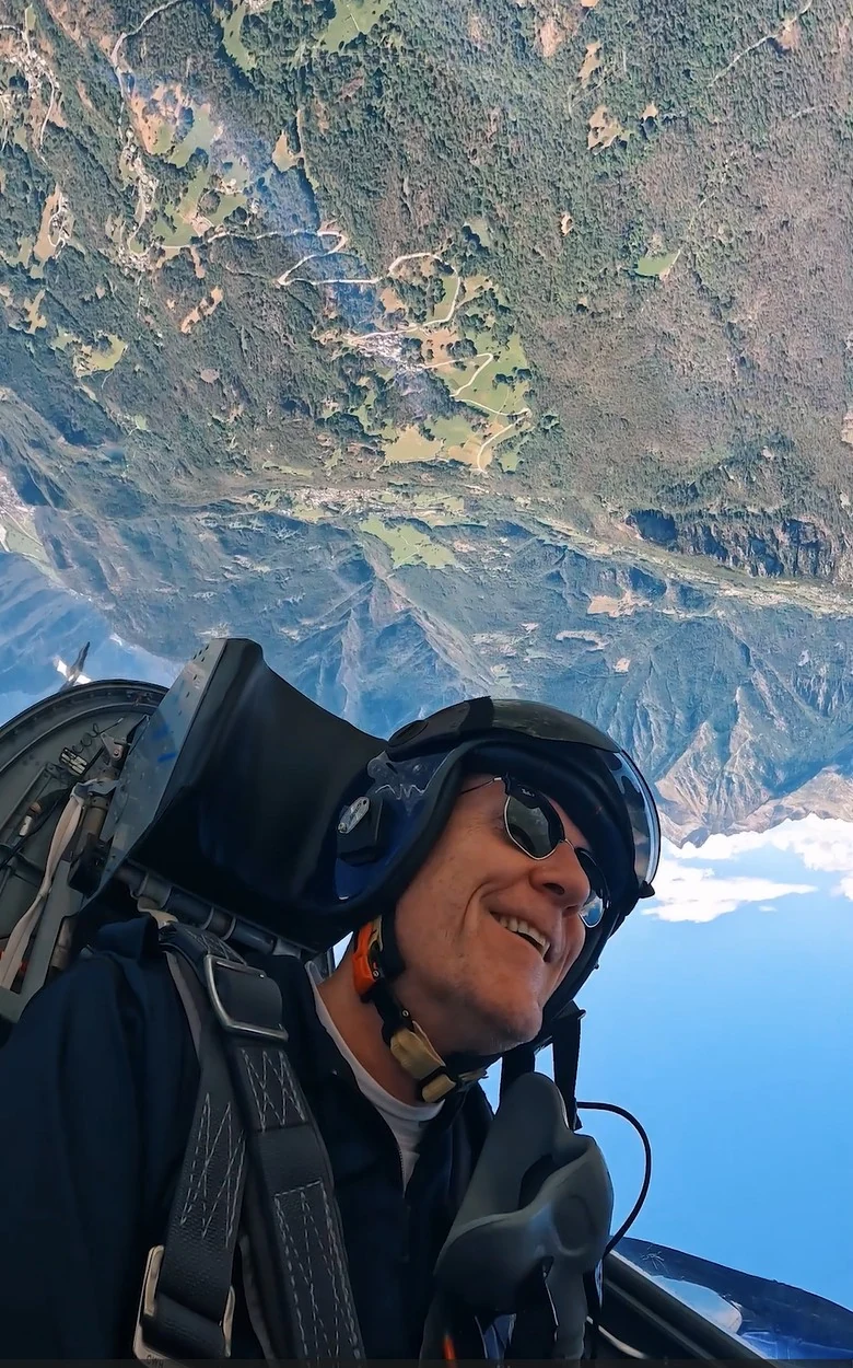 Partecipante durante una manovra in jet
